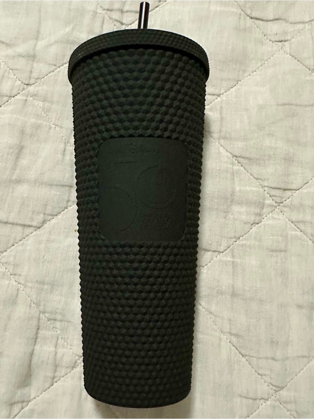 Walt Disney World Starbucks Matte Black Studded Travel Tumbler with Straw
